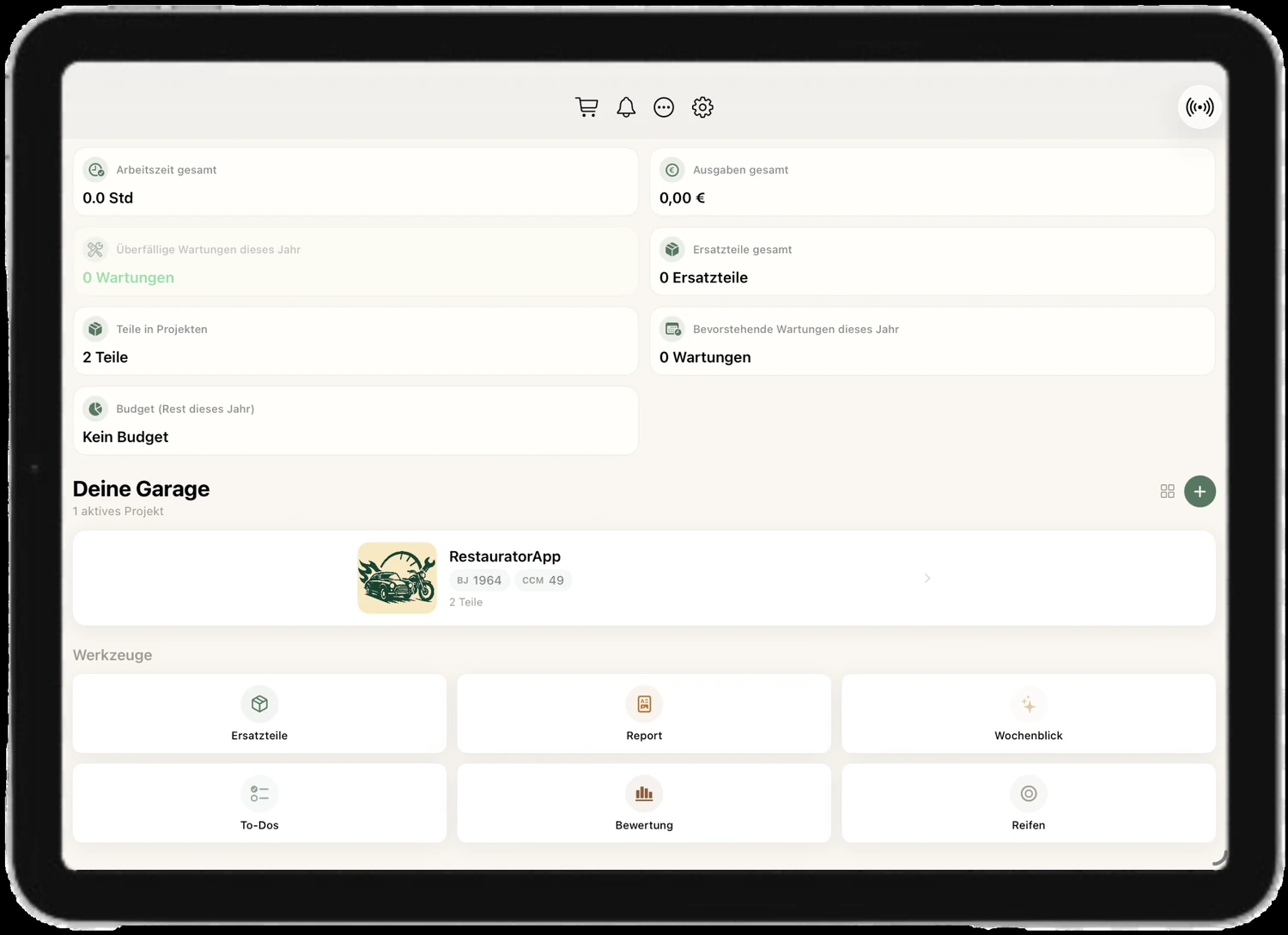 Restaurator App — Teileliste