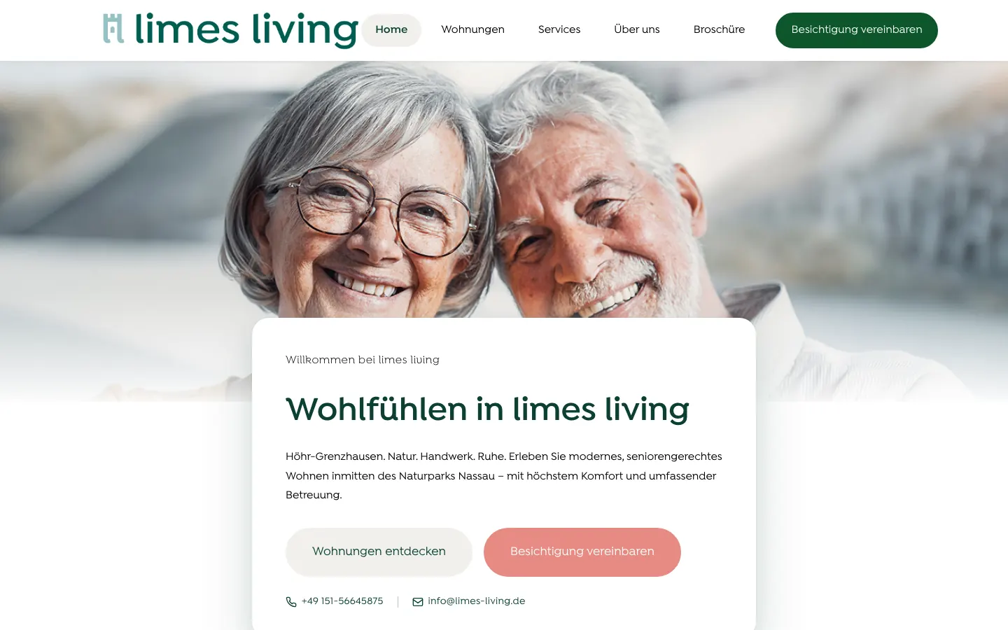 Startseite der Website limes-living.de